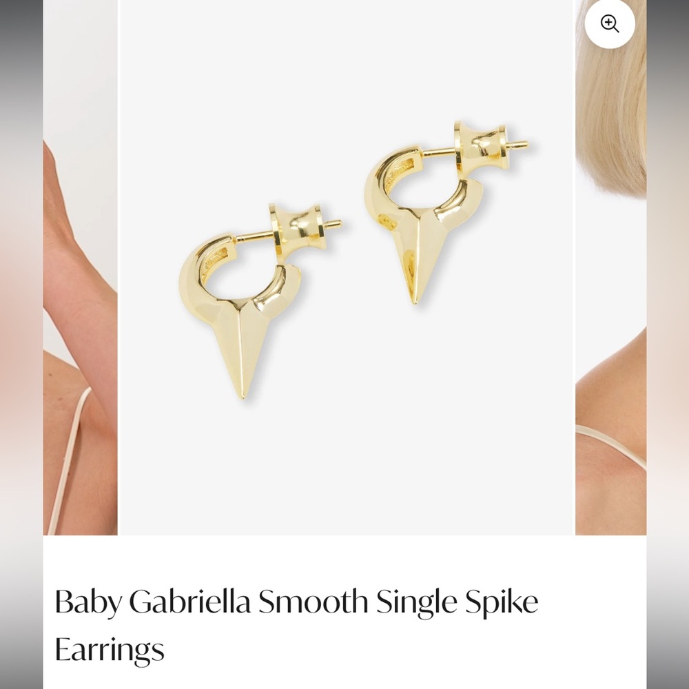 NWT Malinda Maria baby Gabriella smooth single spike earrings. Gold